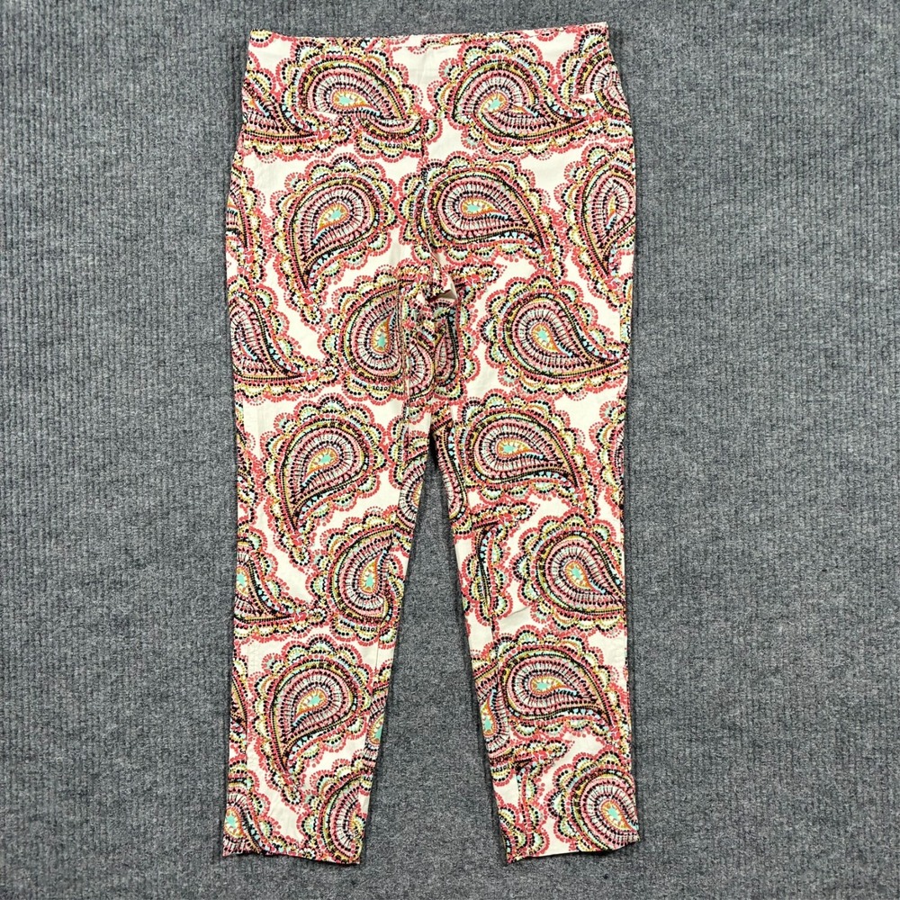 Cooper & Ella Womens Leggings Size 10 Multicolor Paisley Print Pull On Mid Rise